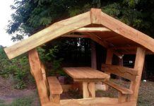 Holzhütte im Garten